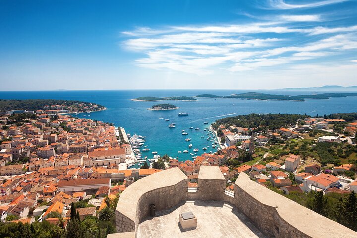 Full-Day Catamaran Cruise to Hvar & Pakleni Islands with Food and free Drinks