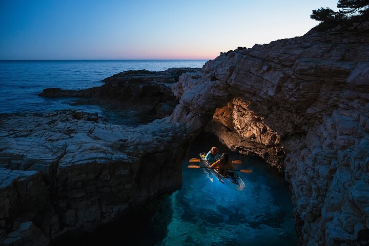 Transparent Kayak Sunset to Dusk Glow Experience from Pula