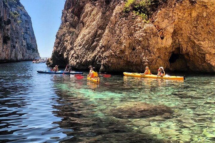 Kayak excursion in Jávea, Cala Granadella (Snorkeling) Caló, llop marí, ambolo