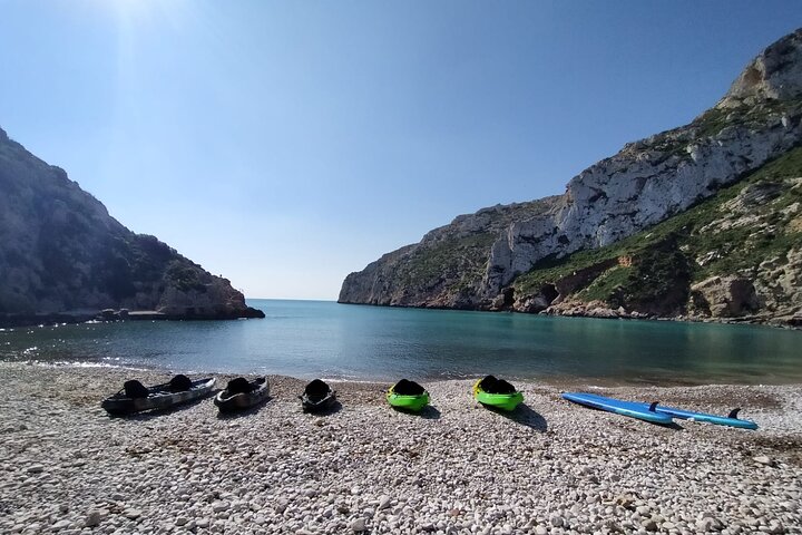 Kayak excursion in Jávea, Cala Granadella (Snorkeling) Caló, llop marí, ambolo