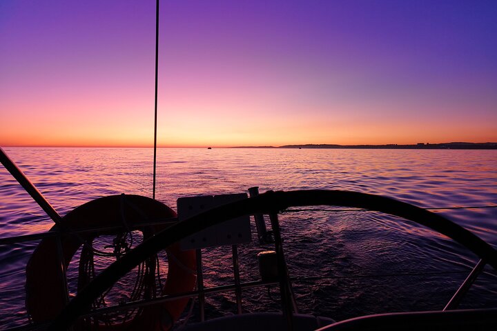 Sunset on a Luxury Sailing Yacht from Vilamoura (Max 12 Guests)