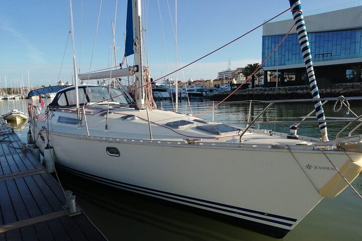 Sunset on a Luxury Sailing Yacht from Vilamoura (Max 12 Guests)