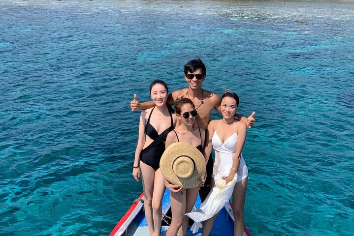 Watching dolphins on Bunaken Island, snorkeling, including lunch