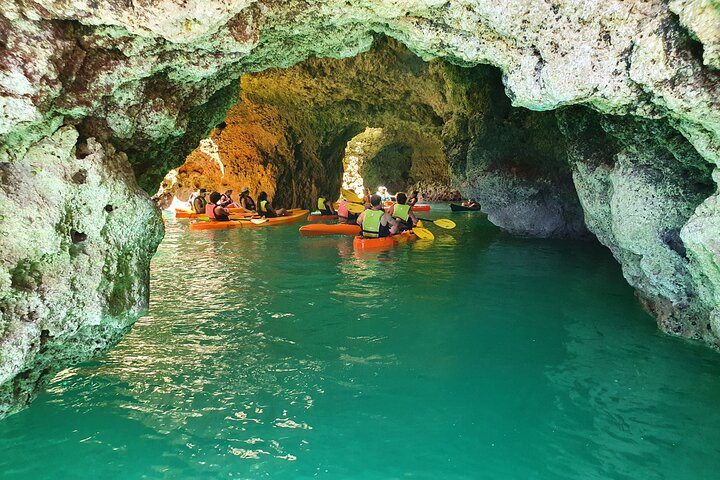 From Lagos: Kayak Tour of Ponta da Piedade Caves by Boat