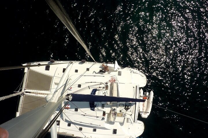 Day trip on a sailing catamaran in Sardinia