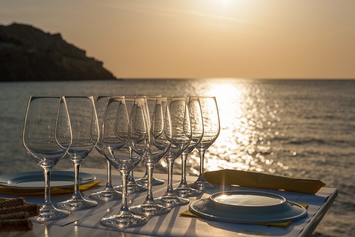 Lemnos wine and cheese pairing at sunset - private wine tasting