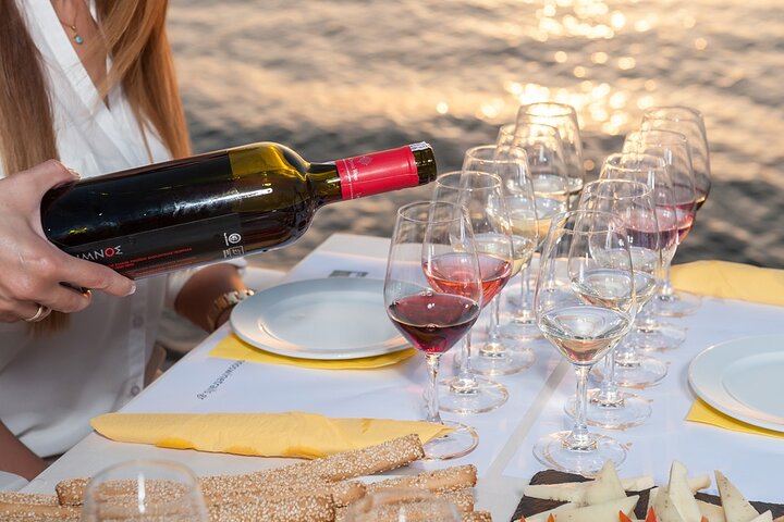 Lemnos wine and cheese pairing at sunset - private wine tasting