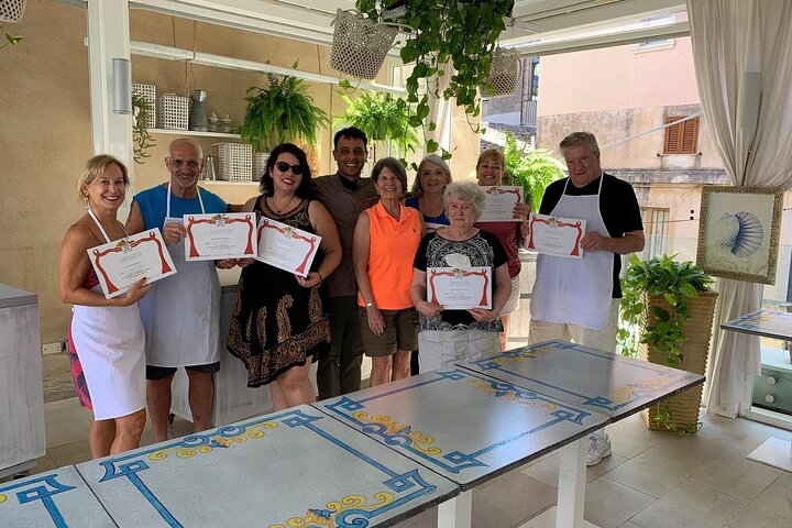 Sea View Sicilian Cooking Class & Taormina Market with Chef Mimmo