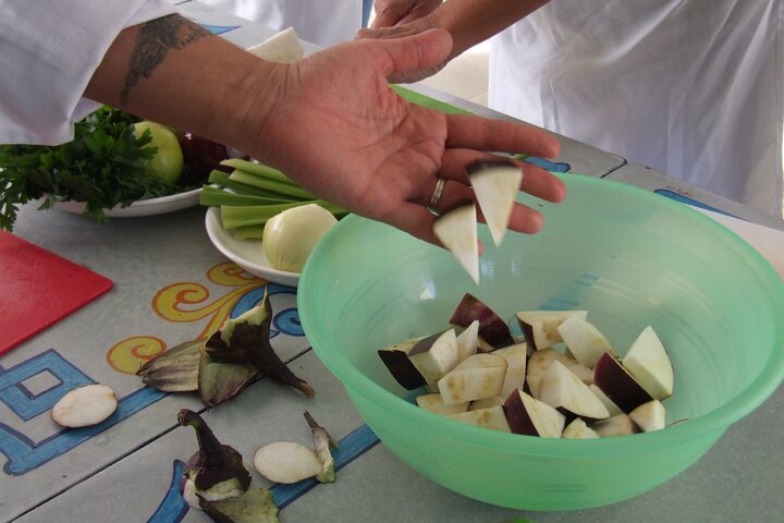 Sea View Sicilian Cooking Class & Taormina Market with Chef Mimmo