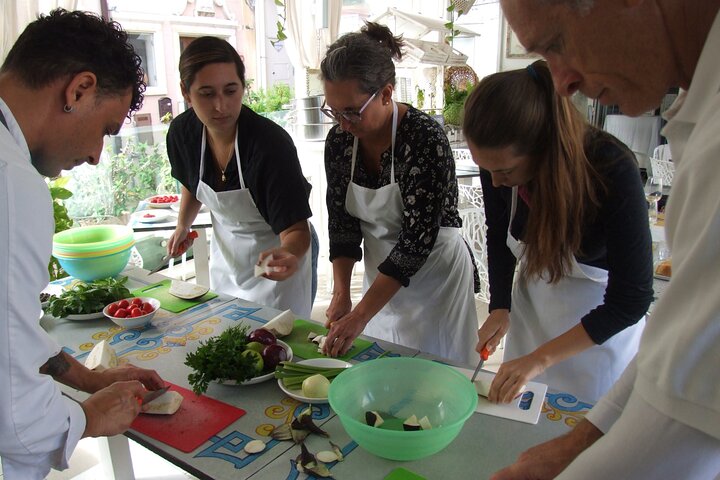 Sea View Sicilian Cooking Class & Taormina Market with Chef Mimmo