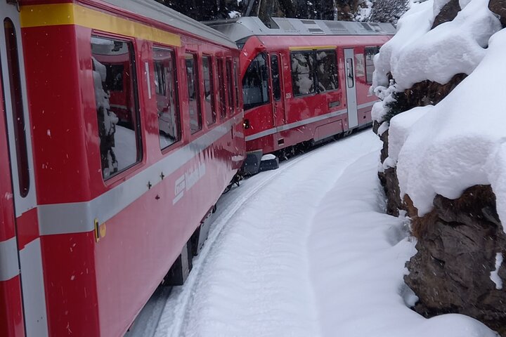 Bernina Red Train, Swiss Alps & St Moritz From Milan