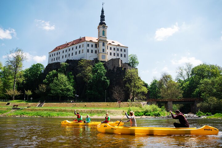 Canoeing on the Elbe river from Děčín to Bad Schandau