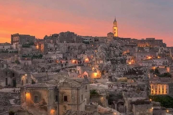 Matera by Night. Entrance fees included Cave House and Rock Church.