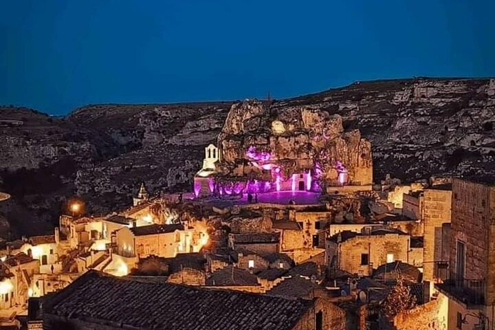 Matera by Night. Entrance fees included Cave House and Rock Church.