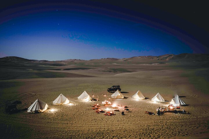 Luxury Desert Glamping in Huacachina with Buggy & Sandboarding