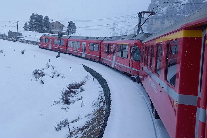 Bernina Red Train, Swiss Alps & St Moritz From Milan
