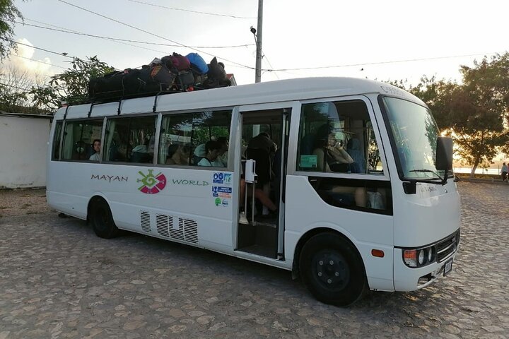 Bus transfer from Flores, Guatemala to Belize City