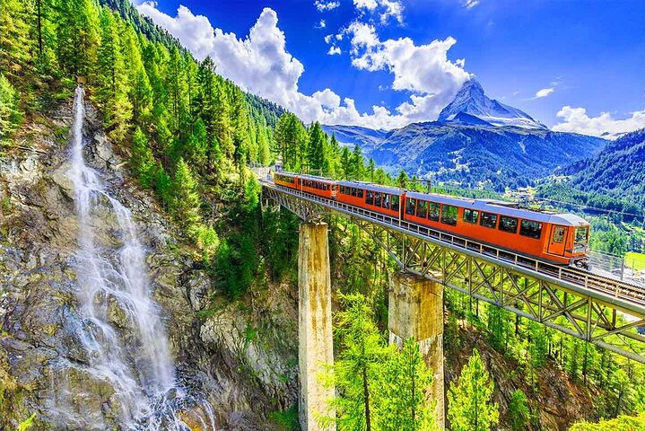 Swiss Alps Bernina Red Train and St.Moritz Tour from Milan