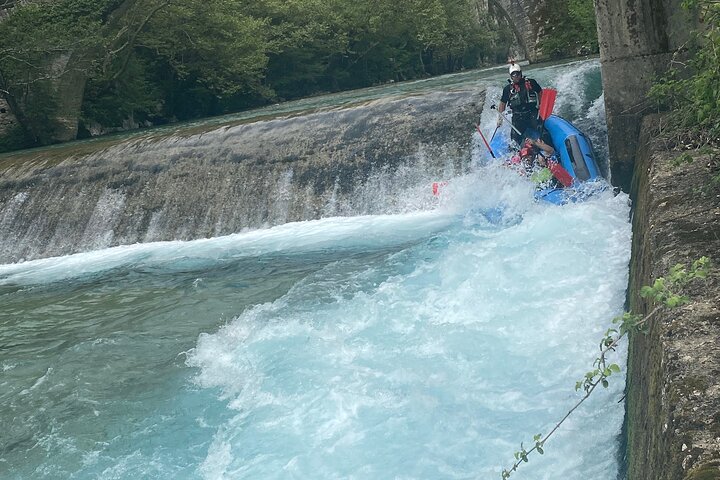 Rafting in Vikos Gorge National Park with gopro filming
