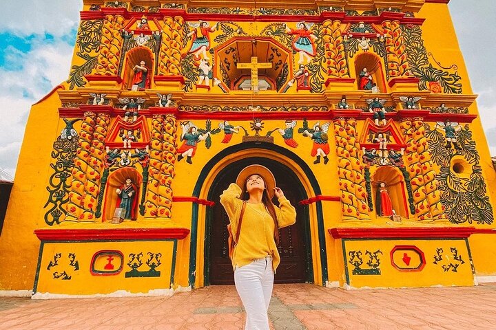 Iconic Yellow Church + Mayan Market + Small Town: Cultural Tour