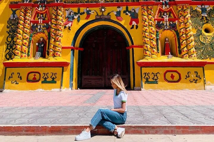 Iconic Yellow Church + Mayan Market + Small Town: Cultural Tour