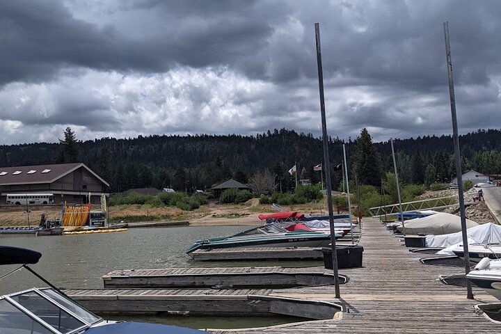 Guided Hiking Tour in Big Bear with Sunset Champagne toast on Private Dock