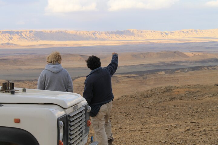 Sunset time Ramon Crater Jeep tour, bonfire and stargazing