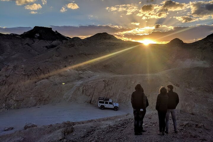 Sunset time Ramon Crater Jeep tour, bonfire and stargazing