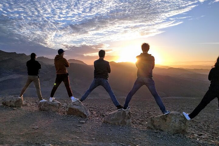 Sunset time Ramon Crater Jeep tour, bonfire and stargazing