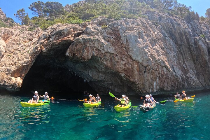 Kayak excursion in Jávea, Cala Granadella (Snorkeling) Caló, llop marí, ambolo