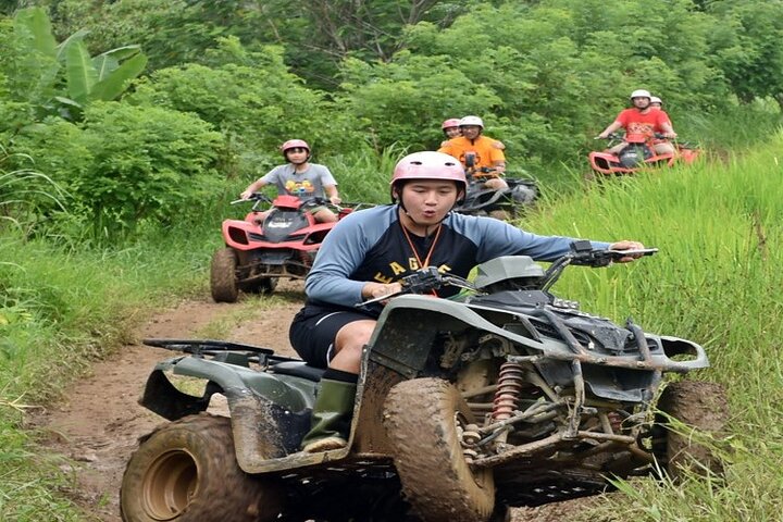 Kuber ATV Bali through River, Rice Field, Tunnel and Waterfall