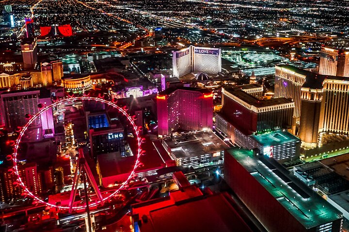 Las Vegas Strip Highlights by Helicopter at Night
