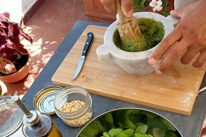 Rooftop Cooking Class in Genoa: Pesto, Fresh Pasta & Wine