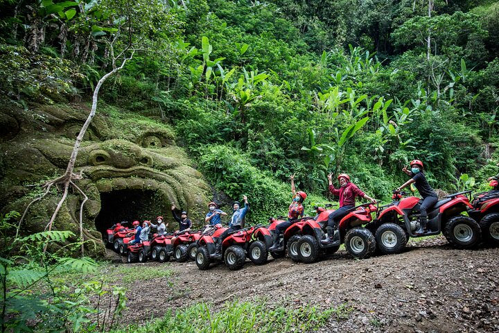 Bali Quad Bike Through Gorilla Cave - Monkey Forest and Waterfall