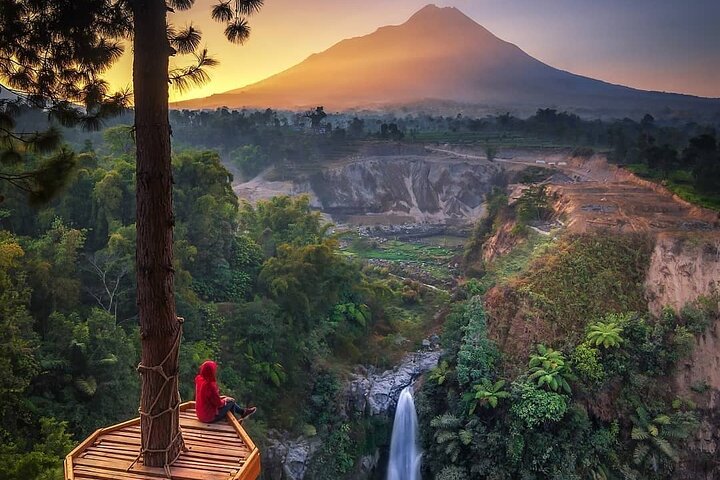 Selogriyo Temple and Trekking Java Rice Terraces, hidden waterfall -Nature Java