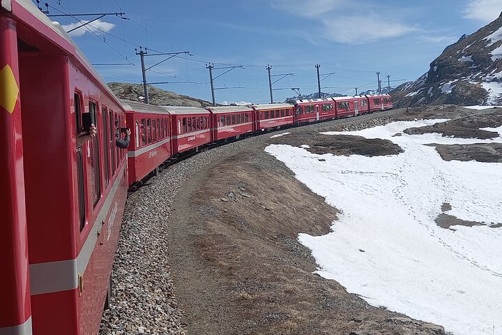 Bernina Red Train, Swiss Alps & St Moritz From Milan