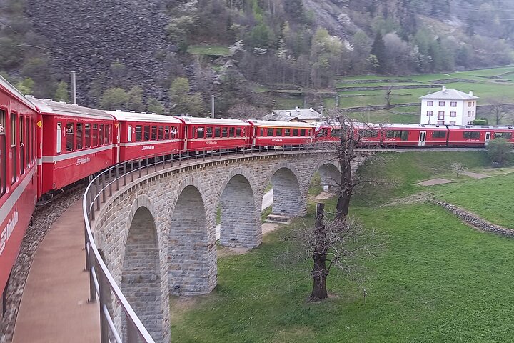 Bernina Red Train, Swiss Alps & St Moritz From Milan