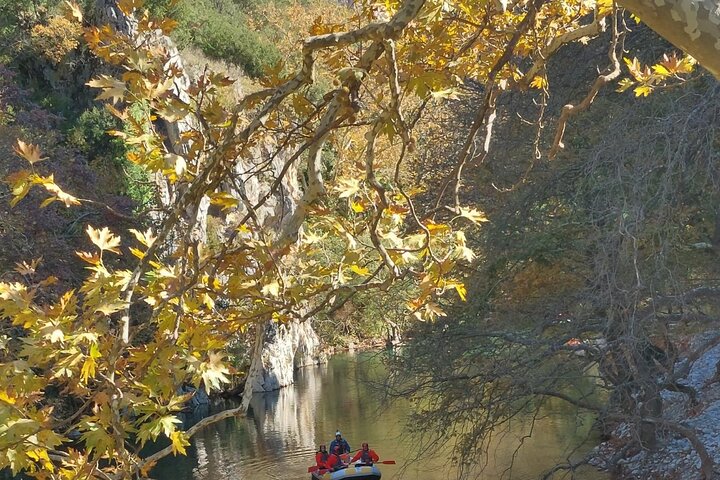 Rafting in Vikos Gorge National Park with gopro filming