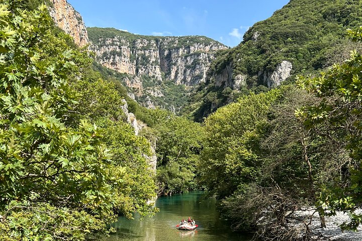 Rafting in Vikos Gorge National Park with gopro filming