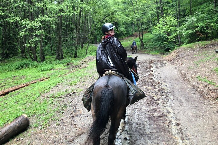 Horseback riding adventure tour through Brasov landscape