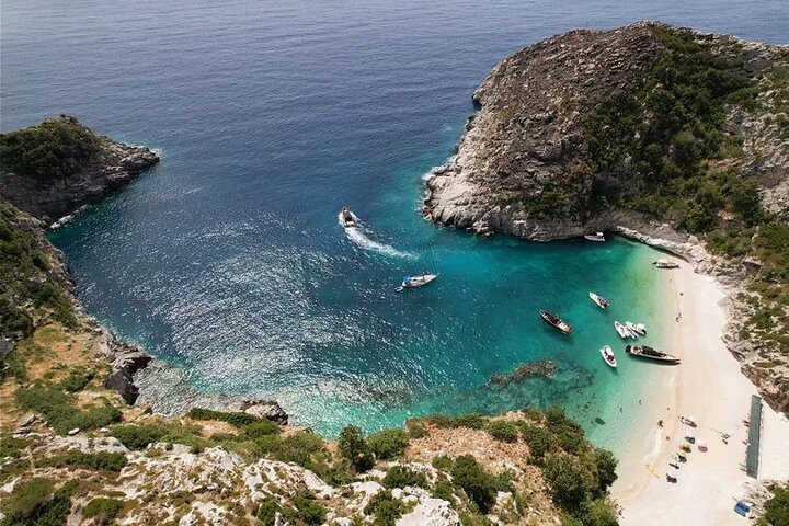 Vlore Private Boat Tour Blue Cave & Grama Bay Adventure
