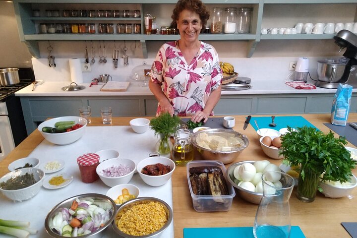 Cooking class, traditional Greek cuisine, on a Greek island