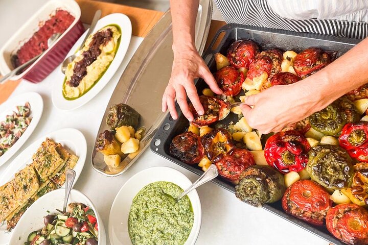 Cooking class, traditional Greek cuisine, on a Greek island