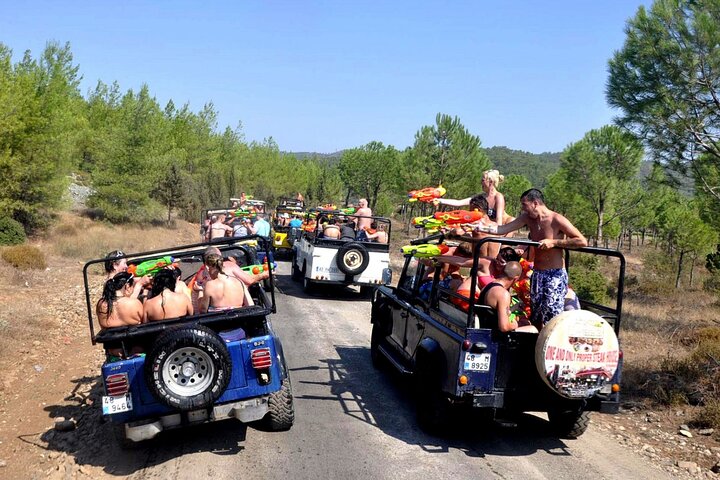 Marmaris Jeep Safari Tour With Waterfall and Water Fights