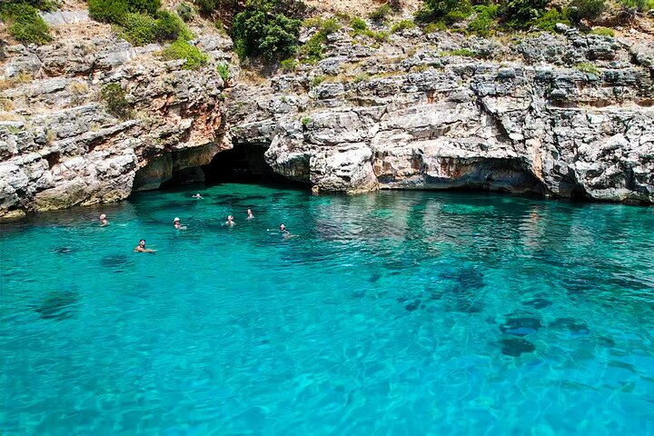 Vlore Private Boat Tour Blue Cave & Grama Bay Adventure