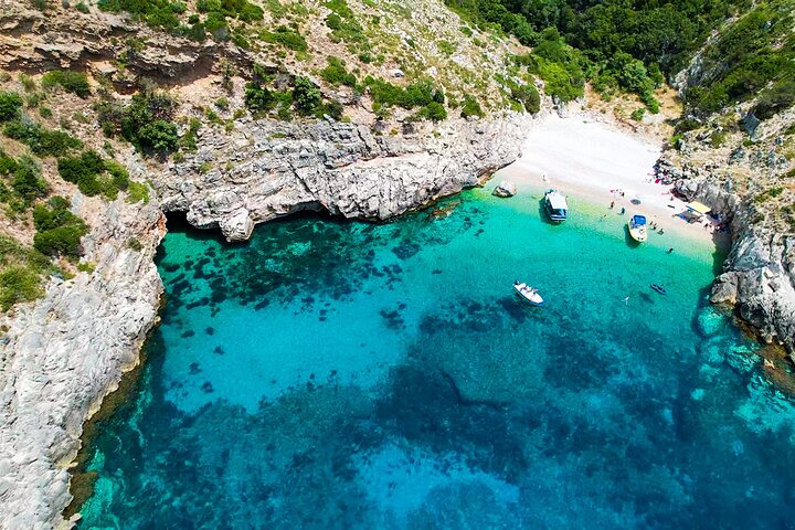 Vlore Private Boat Tour Blue Cave & Grama Bay Adventure