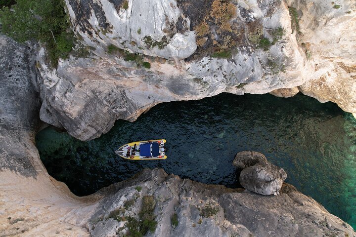Vlore Private Boat Tour Blue Cave & Grama Bay Adventure