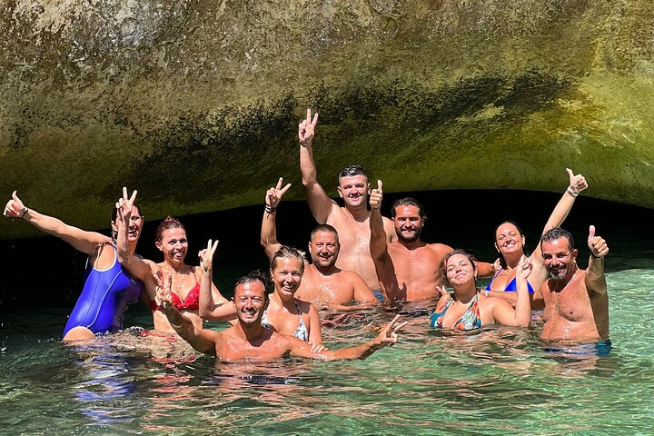 Vlore Private Boat Tour Blue Cave & Grama Bay Adventure