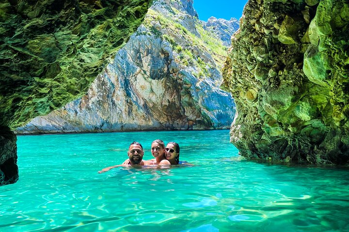 Vlore Private Boat Tour Blue Cave & Grama Bay Adventure