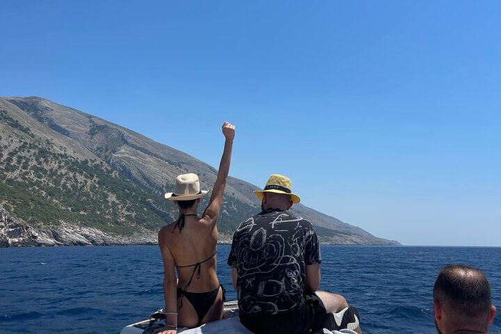 Vlore Private Boat Tour Blue Cave & Grama Bay Adventure